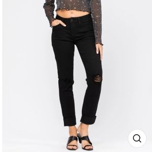 Judy blue black jeans distressed 16w